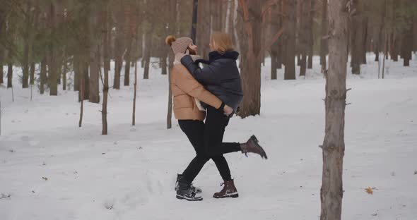 Lesbians' winter walk Two lesbians are resting outdoor LGBT Lesbian Bisexual Transgender