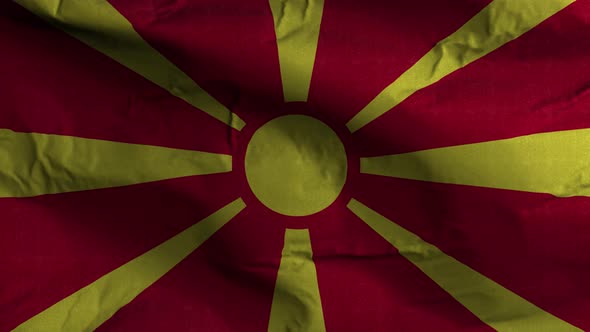 Macedonia Flag Textured Waving Background 4K