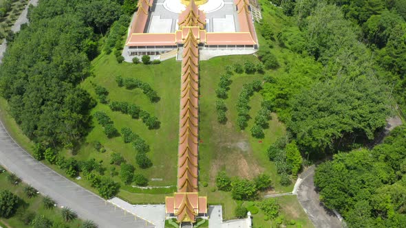 Aerial View of Wat Boonyawad and Wat Boonyawas in Chon Buri Thailand