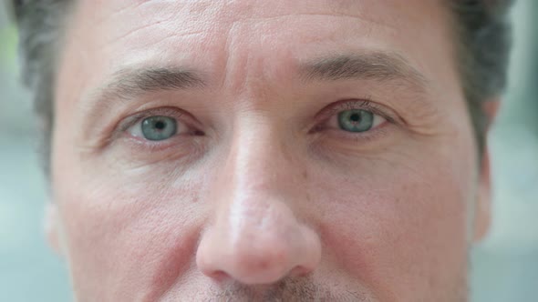 Close up of Male Blinking Eyes
