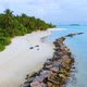 Drone Flyuing Along Maldive Paradise Tropical Island - VideoHive Item for Sale