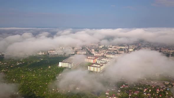 Aerial view of Ivano-Frankivsk city in Ukraine.