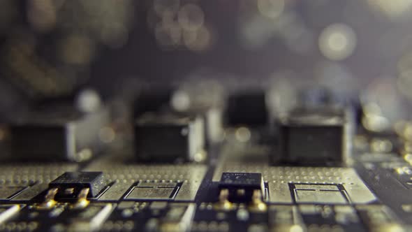 Macro Video of a Motherboard with a Processor