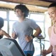 Group of Young People Running on Treadmills in Sport Gym - VideoHive Item for Sale
