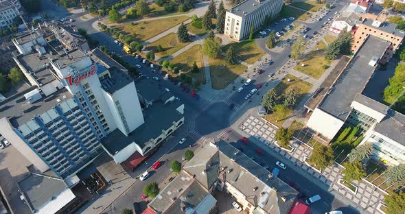 Panoramic Aerial drone view of city