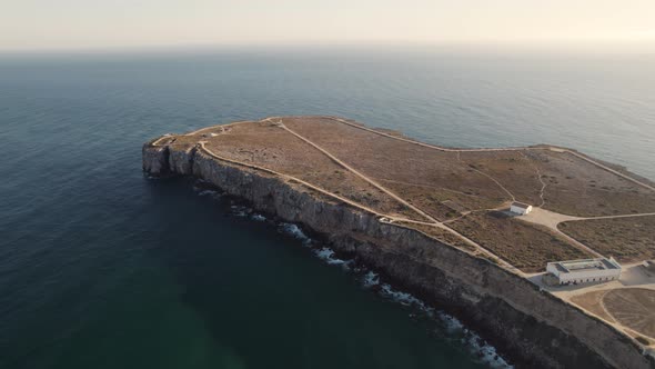 Sagres fortress, Vila do Bispo in Portugal. Aerial drone view
