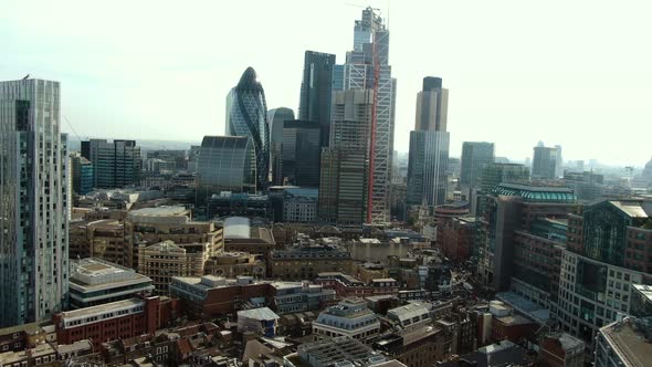 Top view of Buildings in the city of London