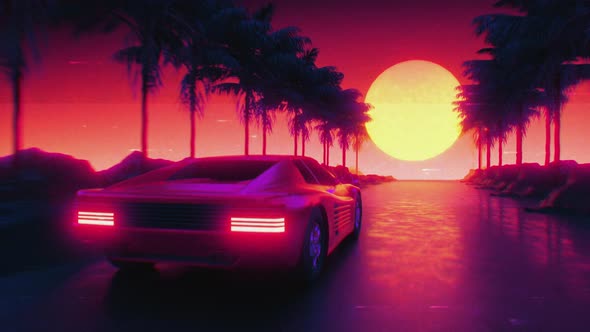 80's Retrowave Background 4K alt