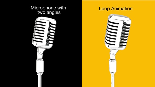 Classic Microphone Loop Video with Alpha Channel