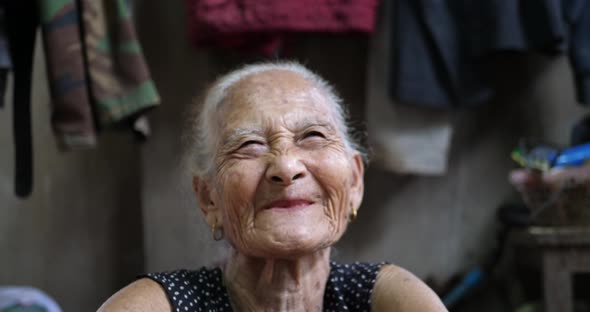 Elderly Woman Smiling And Laughing