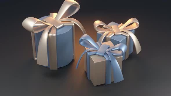 Gift Boxes Slide to Open Copy Space for Text