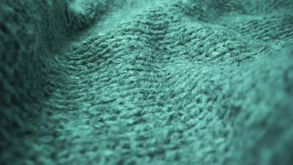 Extreme Detail View of Sheep Wool Cloth Texture Flowing in Macro Dolly Shot