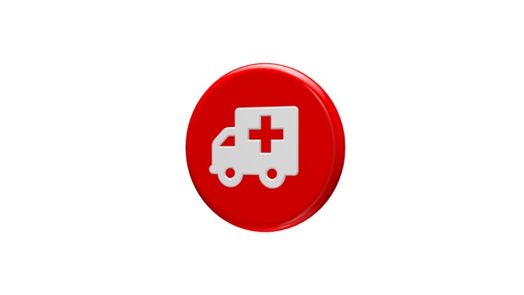 Ambulance 3D Icon Red
