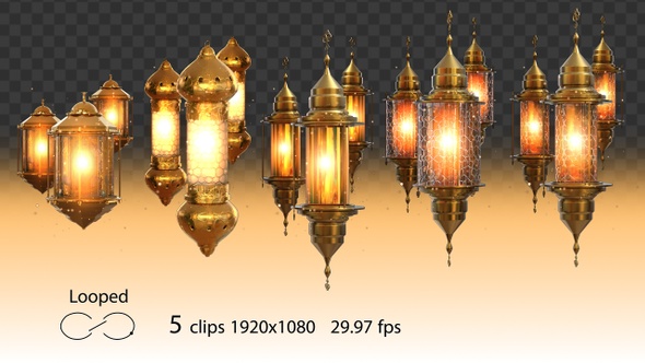 Arabic Golden Ramadan Lanterns 