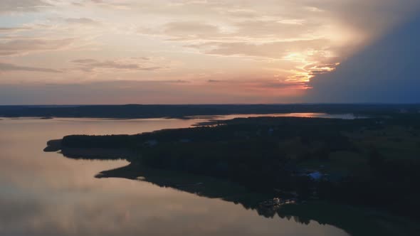 Sunset Over The Lake