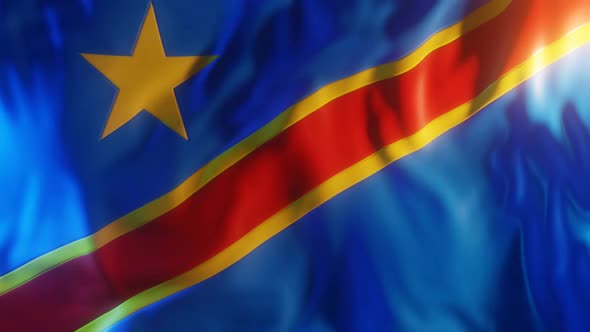 Democratic Republic of the Congo Flag with Edge Bump