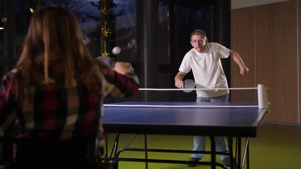 People with Disabilities During Ping-pong Game