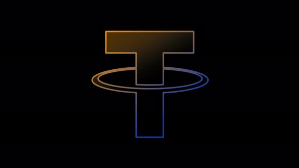 Tether stablecoin blockchain crypto currency symbol loop concept