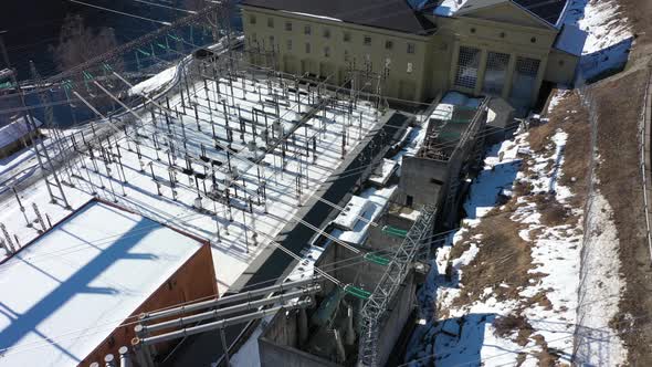 High voltage transformer and distribution station for hydroelectric powerstation Nore in Rodberg Nor