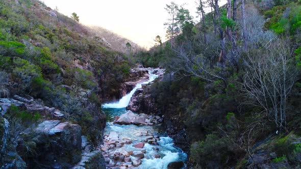 Aerial View of Mountain River