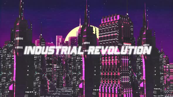 Retro Cyber City Background Industry Revolution
