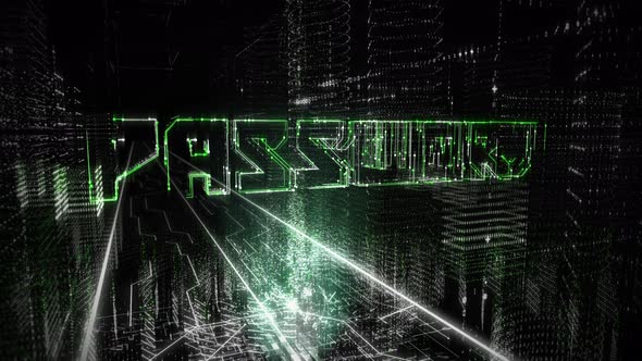 Animated 3d Word "Password" On The Black Background. Computer Graphics. alt