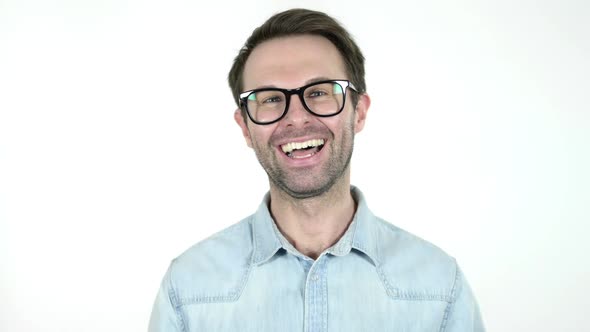 Smiling Man White Background