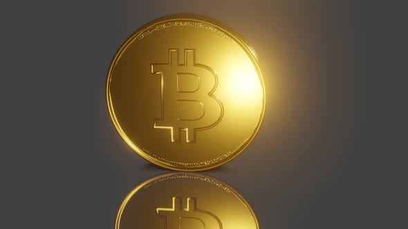 Golden bitcoin coin