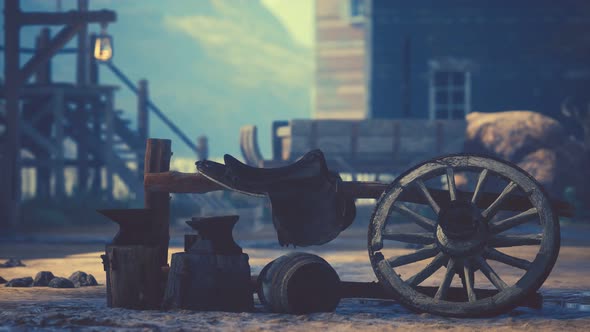 Old American Wild Western Style Town alt