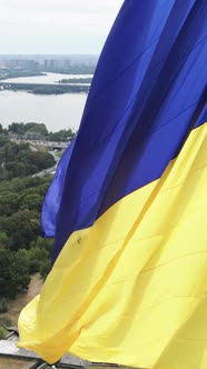 Vertical Video National Flag of Ukraine By Day