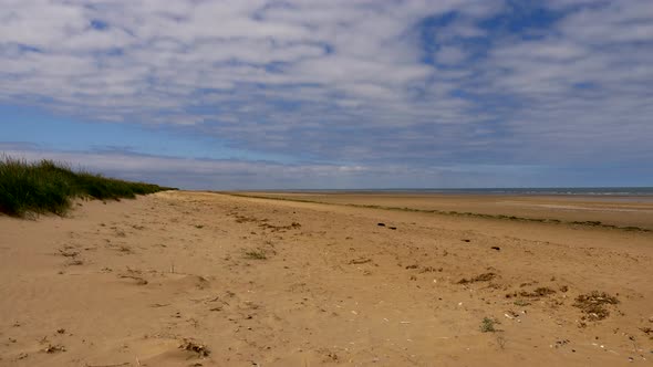 Empty English Beach Sun Clouds moving Time Lapse