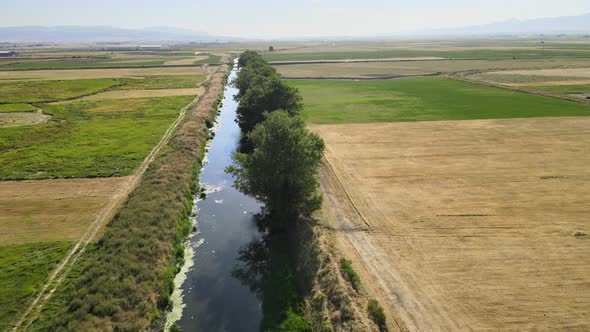 irrigation canal and farmland