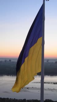 Vertical Video National Flag of Ukraine By Day