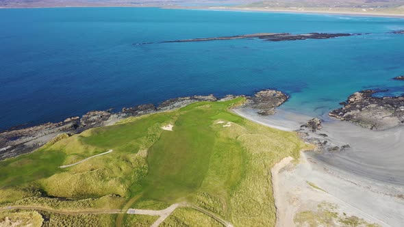 Aerial View of Carrickfad with Cashelgolan Beach and the Awarded Narin Beach By Portnoo County