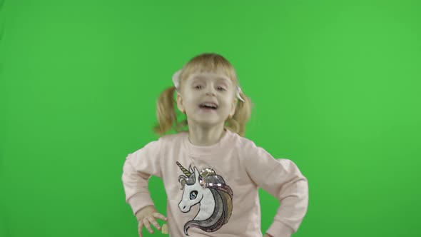 Girl in Unicorn Sweatshirt Dancing