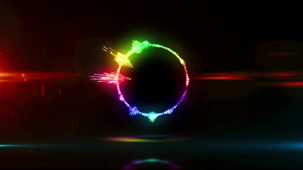 Audio spectrum music neon sign abstract loopable concept