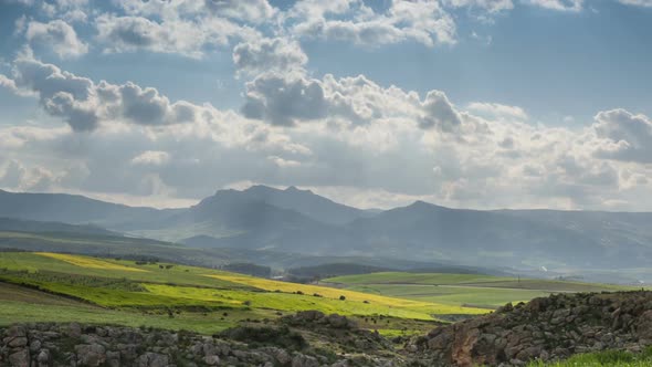 Timelapse with Moving Clouds in Atlas Mountains Morocco