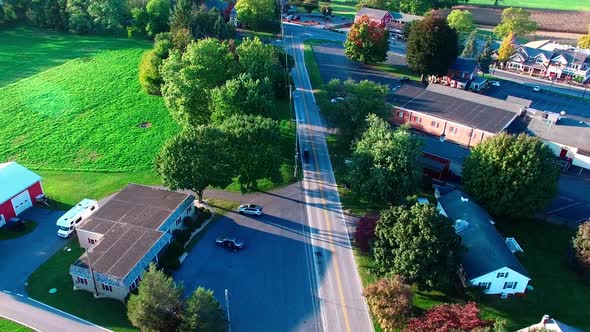 Amish Horse and Buggy seen by drone