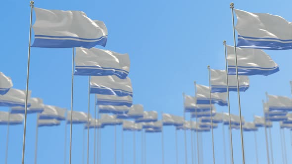Altai Republic   Row Of  National flags  Walk Throw Animation alt