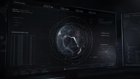 Innovative Concept Of World Map Interaction With Planetary 3D Model Of Earth alt