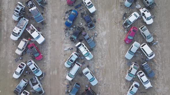 The Car Parts Recycling Center Parking Lot As Seen From Above