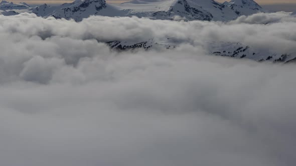 Beautiful Time Lapse View of Whistler Mountain and Canadian Nature Landscape