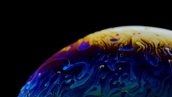 Macro Soap Bubble Made with Dish Soap. Abstract Color