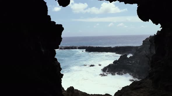 Ana Kakenga Cave in Easter Island.