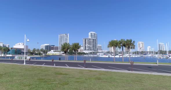 4K Aerial Video of Marina and Luxury Waterfront Condominiums