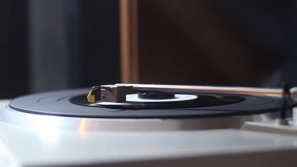 Musical Vinyl Record On An Old Record Player
