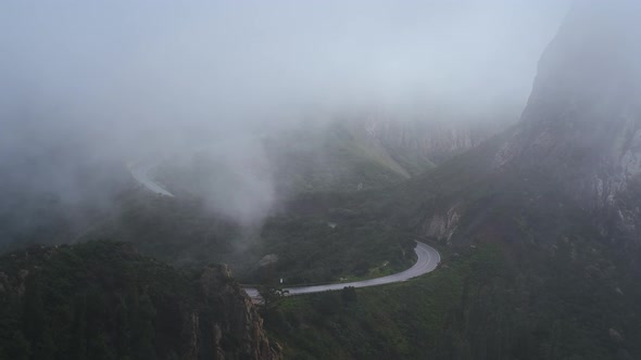 Dramatic Landscapes of Roads and Mountains on the Canarian Island of La Gomera