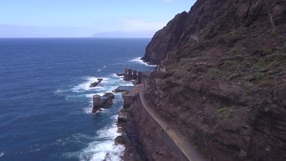 Drone view of the cost and natural pools of Gomera - Canary Islands