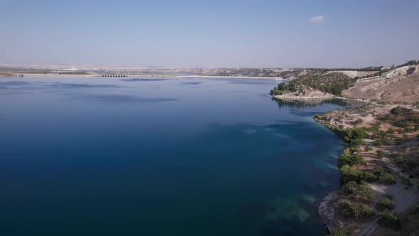 Aerial View of Water Reservoir on Euphrates River