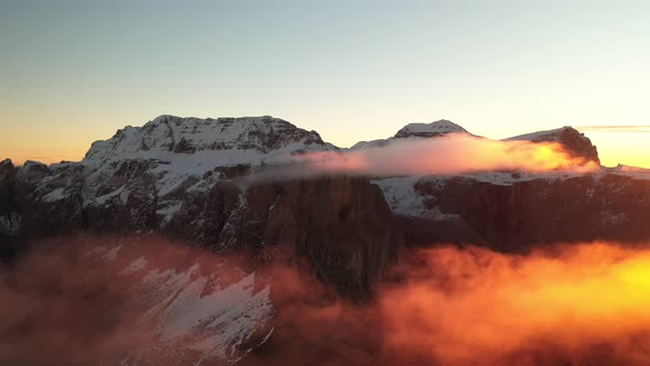 Amazing Aerial Footage of Mountains at Sunrise, .